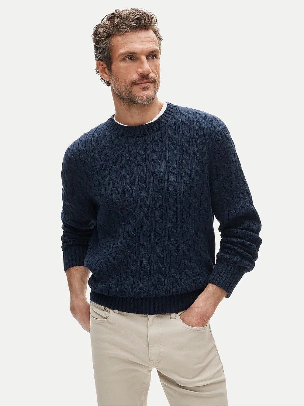 J.Crew Heritage cotton cable-knit sweater in Navy Size S $118 CO474